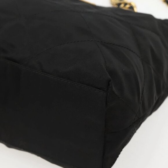 PRADA Chain Shoulder Bag Nylon Black Gold Auth 142072 - Picture 4 of 16